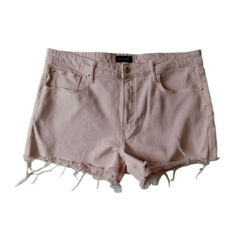Free Assembly Plus Size Dusty Pink Frayed Hem Cotton Blend Shorts Women's 16